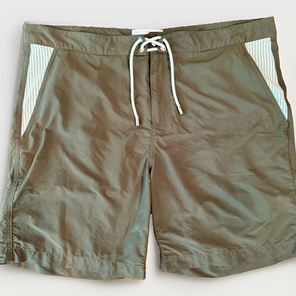 Solid & Striped The Board Shorts Swim Trunks Olive Green Men’s XL Lined